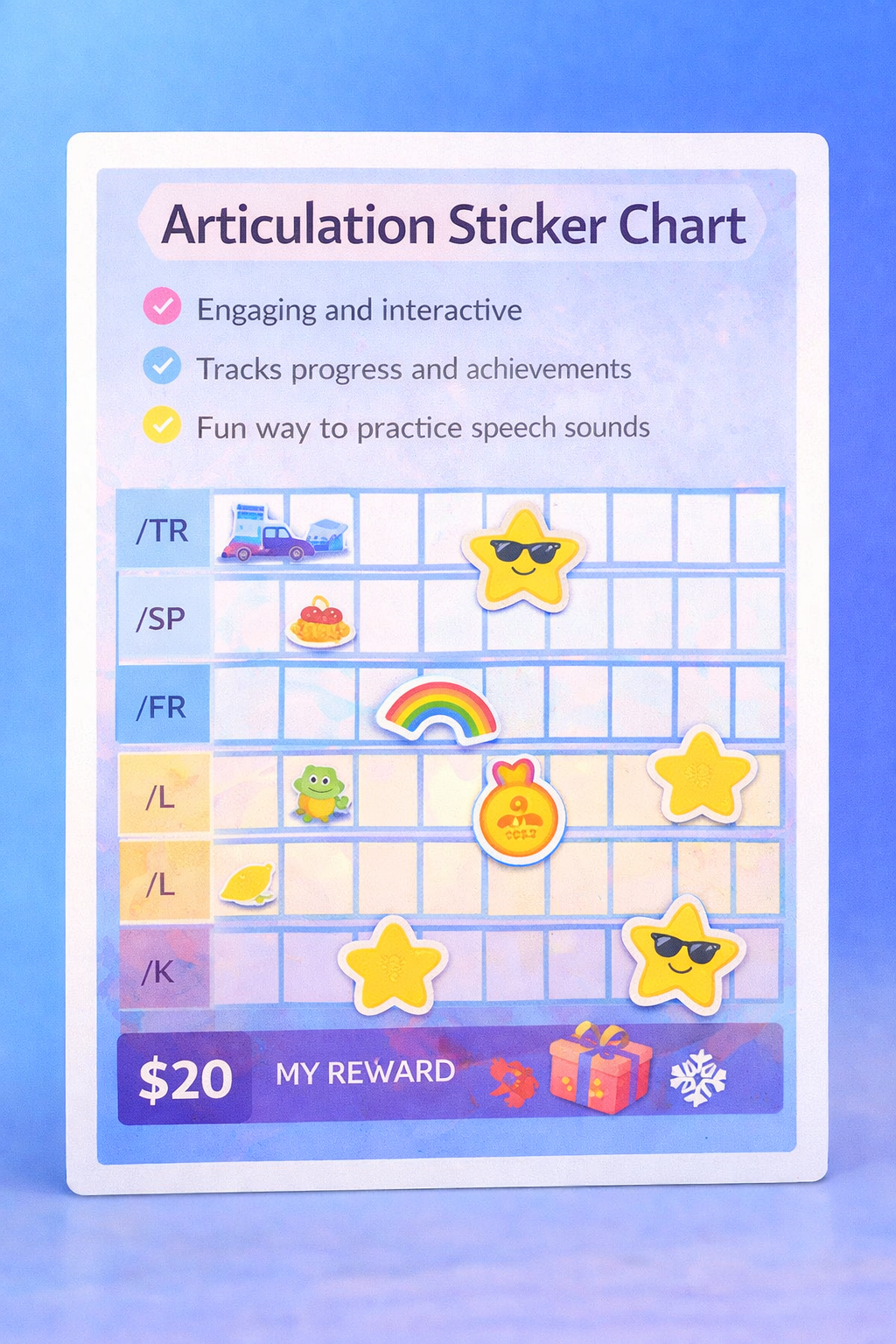Articulation Sticker Chart